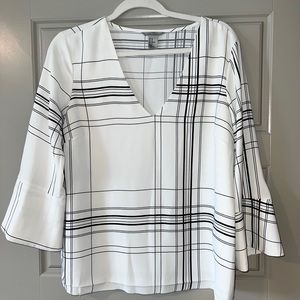 NEVER WORN White & Black Blouse